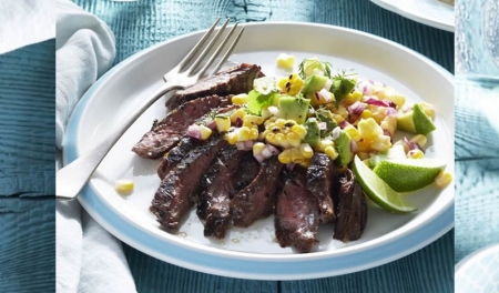 Grilled Skirt Steak with Avocado Salad